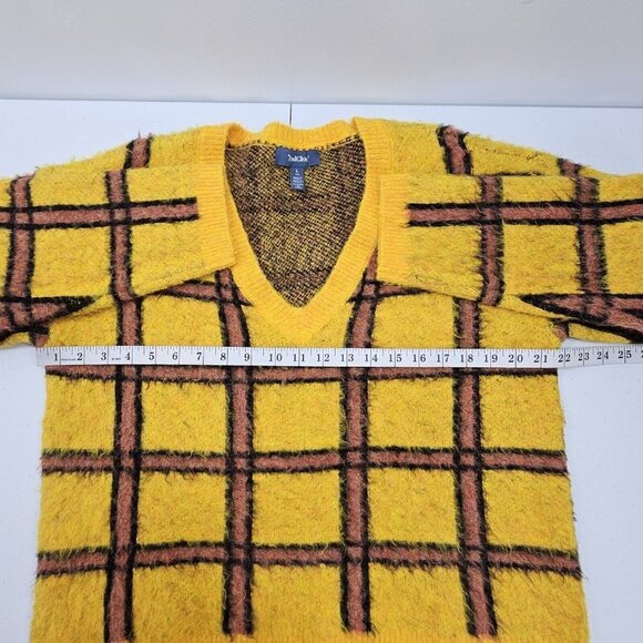 ModCloth Already Checked Pullover Sweater Womens Size Large Plaid Y2K Boho 90s - Picture 5 of 7
